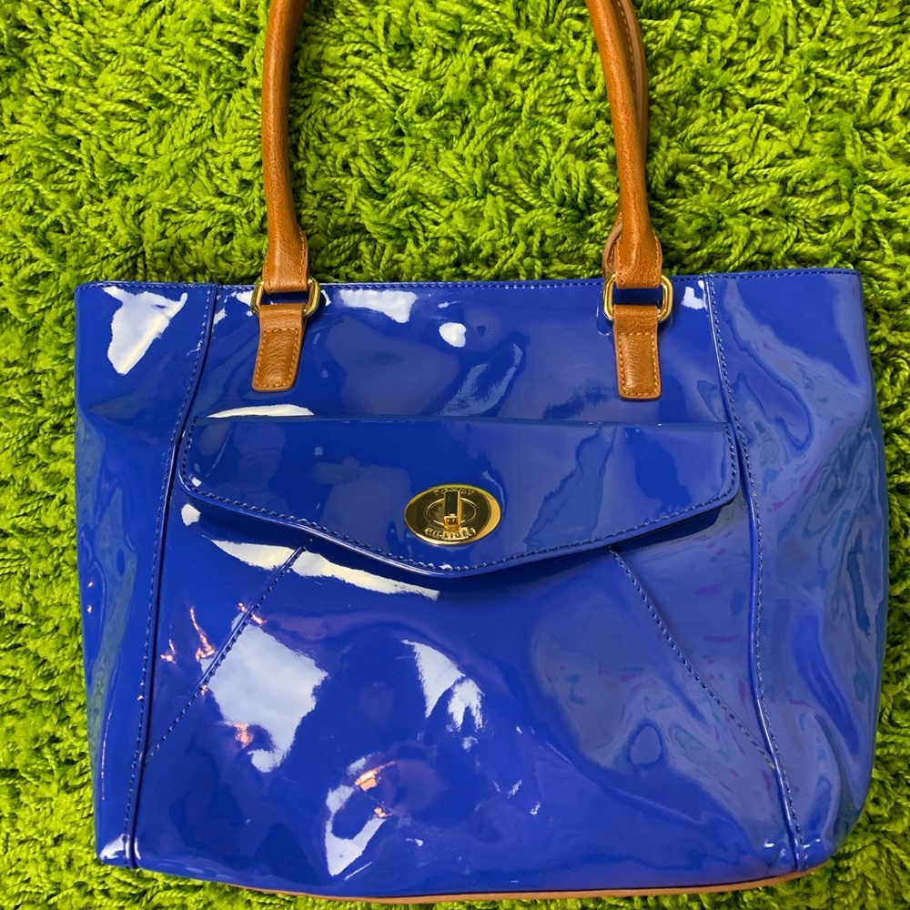 Women’s handbag patent leather BLUE
